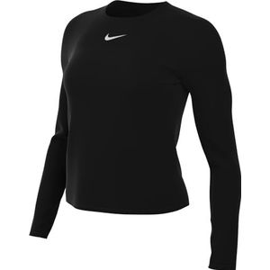 Nike Women's Top W Nk Swift Elmnt Df Uv Crw Top, Black/Reflective Silv, FB4297-010, L
