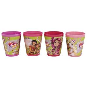 Joy Toy 118144 beker van kunststof, motief Mia & Me, volume 230 ml, 8 x 9 cm, 4 stuks