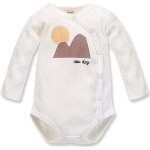 Pinokio Bodysuits babyondergoed voor jongens, lange mouwen, ecru Mountains, 74, Natuurlijke kleuren