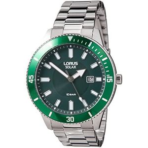 Lorus Heren analoog kwarts horloge met metalen armband RX315AX9, groen, armband, Groen, Armband