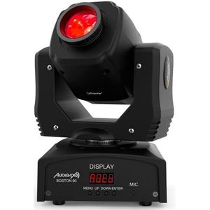 Audibax Boston 60 bewegende kop led spot 60 W DMX LED-licht voor disco - Mobiele professionele schijnwerper - 1 witte spot en 7 kleuren - flits met meerdere bedieningsmodi - Verlichting