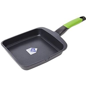 BRA Prior grillpan, glad, 22 cm, van gegoten aluminium, met antiaanbaklaag, Teflon-innovaties, zonder PFOA, geschikt voor alle warmtebronnen met inductie