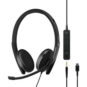 EPOS | Sennheiser ADAT 165T USB-C II (1000906) - dubbelzijdige hoofdtelefoon - 3,5 mm jack / USB-C connectiviteit, MS Teams gecertificeerd - hoogwaardig stereo geluid - verbeterde oproepbesturing - zwart