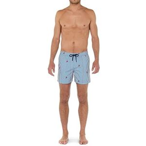 HOM Short de bain Roxo pour homme, Petites rayures perroquet, XL