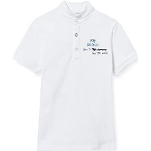 IKKS Poloshirt, wit, korte mouwen, met opschrift ""Baby"", voor jongens, Wit.