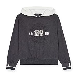 Teddy Smith S- Sotrio Jr sweatshirt met capuchon voor meisjes, Melange Zwart