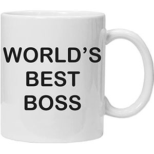 Acen Merchandise World's Best Boss Originele mok, cadeau voor verjaardag, Pasen, keramiek, 350 ml, origineel cadeau-idee