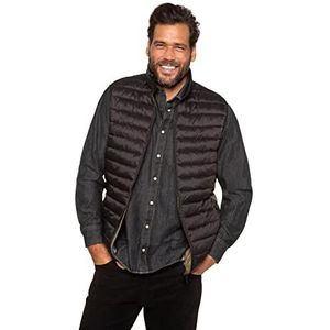 JP 1880 Menswear 726955 gewatteerd vest voor heren met opstaande kraag en contrasterende binnenkant, zwart (zwart 72695510)