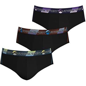 ATHENA Set van 3 Trainingsslips - Zwart - Microvezel - Oeko-Tex Gelabeld