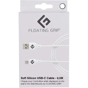 USB-C Cable covered in White soft silicon by FLOATING GRIP (0,5M) (Electronic Games)