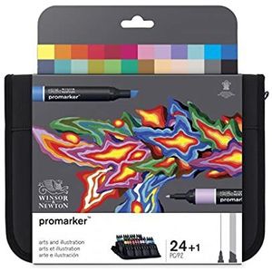 Winsor & Newton 0290078 ProMarker professionele markeerstiften, 2 stuks, 24 kleuren