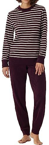 Schiesser Schiesser Lange pyjama voor dames, zacht en comfortabel, badstof, pijamaset, dames, Gestreift pflaum