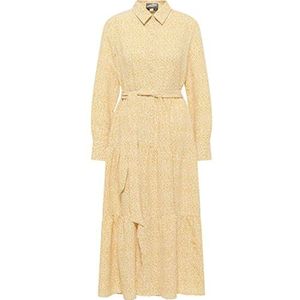 TALOON Robe longue pour femme avec imprimé floral 37223503-TA04, bleu lainé, taille XL, bleu et blanc cassé, XL-XXL
