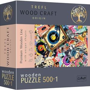 Trefl - Houten puzzel: in de muziekwereld - 500+1 stuk, Wood Craft, onregelmatige vormen, 50 figuren, moderne puzzel, voor volwassenen en kinderen ouder dan 12 jaar