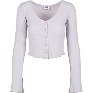 Urban Classics Gebreid vest voor dames, kort, geribbeld, Soft Lilac