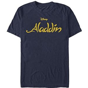 Disney Unisex Aladdin Logo Korte Mouw T-Shirt Navy Blue, L, marineblauw