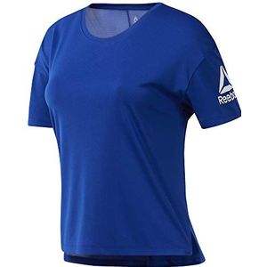 Reebok Wor Comm Poly Tee Solid T-shirt voor dames, Kobalt