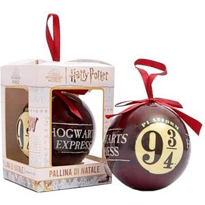Ciao Harry Potter kerstboombal om op maat te snijden (diameter 7,5 cm) onder officiële licentie van Wizarding World met stoffen lint in geschenkdoos