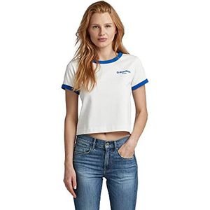 G-STAR RAW Cropped Baby Brother Ringer Tops pour femme, Multicolore (Milk/Lapis Blue D22790-d274-d870), XS