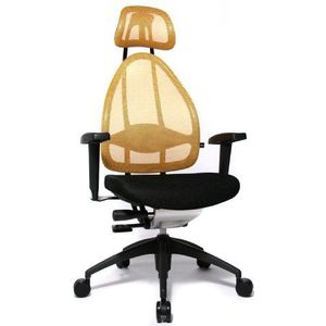 Topstar Open Art 2010 ergonomische bureaustoel, bureaustoel, incl. in hoogte verstelbare armleuningen, rugleuning en hoofdsteun, stof zwart/geel