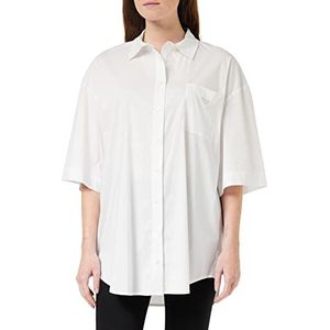 Emporio Armani Ultralicht button down overhemd voor dames, wit, M, Wit.