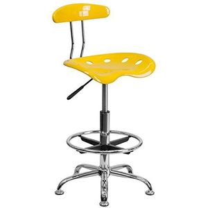 Flash Furniture Tekenkruk, chroom, oranje-geel, 50,8 x 43,8 x 104,14 cm