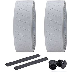 BBB Cycling Antislip en schokabsorberende fietsstuurband voor mountainbikes, racefiets en stadsfiets, met plakband en UltraRibbon Gel BHT-15G stuurdop, wit