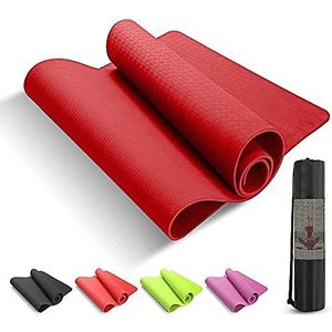 Professionele yogamat, antislip, hoge dikte, TPE, rood