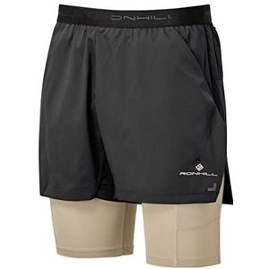 Ron Hill Tech Ultra Twin herenshorts, zwart/latte, XL, zwart/latte