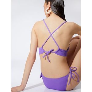 Koton Haut de bikini à bretelles en tissu pour femme, Violet (u99), 44