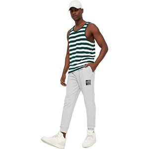 Trendyol Trendyol Heren Normale Taille Trainingsbroek Regular Joggingbroek Heren (Set van 1), grijs.