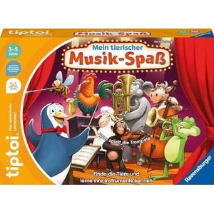 Ravensburger tiptoi Spel 00169 Mijn dierbare muziekplezier, leerspel voor 1-4 kinderen van 3-5 jaar: vind de dieren en leer hun instrumenten kennen