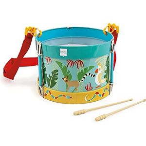 Scratch Trommel Jungle Thema - Tam Tam Games voor kinderen - Muziekinstrument Speelgoed vanaf 2 3 jaar - Baby Ritmebox met 2 stokken