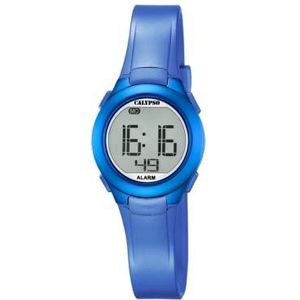 Calypso Unisex digitaal horloge kwarts kunststof armband K5677/5, LCD/Blauw, armband