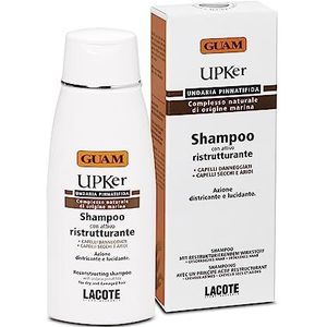 Shampooing Restructurant Upker - Composition Douce, non Agressive et Naturelle - Cheveux Abîmés, Secs et Arides - Nourrit et Hydrate - Ingrédients Naturels - Fabriqué en Italie - 200 ml - GUAM