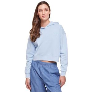 Urban Classics Sweat à capuche pour femme Motif floral brodé, Bleu baltique, L