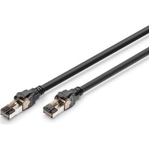 DIGITUS Cat 8.1-1m LAN-kabel AWG 24/7 tot 40 Gbit/s RJ45 netwerkkabel S/FTP PoE++ LSZH compatibel met Cat7, Cat6A, Cat6, zwart