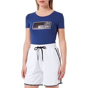 Love Moschino Casual technische katoenen shorts voor dames, wit, optisch, 44, Witte optiek