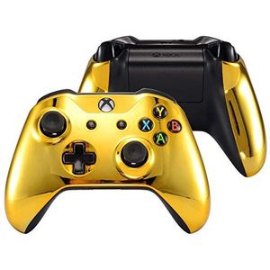 eXtremeRate Grips fronthoes handgrepen voor Xbox One S/X controller, reservehoes voor Xbox One S/X controller, aangepaste behuizing voor model 1708, goud chroom