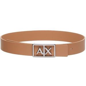 Armani Exchange Eenvoudige look voor dames, monocolor, riem met logo-gesp, camel roze, 70, camel roze, 70, Camel Rose