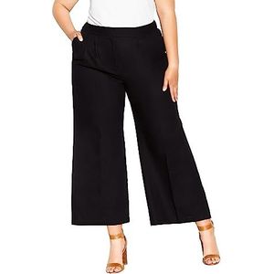 CITY CHIC Pantalon Sicilien Split Casual Grande Taille Femme, Noir, 46-grande taille