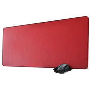 ZORESYN Grote XL muismat (90 x 40 cm) - Grote gaming-muismat van kunstleer met antislip en waterdichte basis voor desktoptoetsenbord (rood, XL)