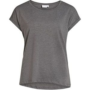 Vila Vidreamers New Pure Su-noos T-shirt voor dames, Medium grijs mengsel.