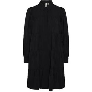 YAS YAS Pala Ls Shirt Dress S. Noos Hemdjurk voor dames, zwart.