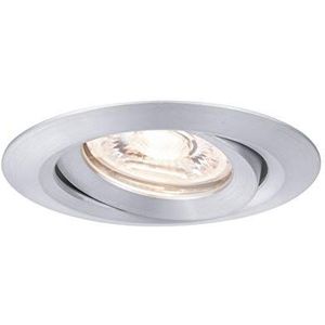 Paulmann Nova 94296 Mini LED inbouwspot rond draaibaar 1 x 4 Watt aluminium warm wit 2700K