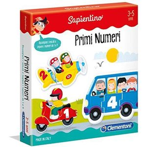 Clementoni Sapientino Premiers Numéros, educatief spel 3 jaar geïllustreerde tegels, 9 mini-puzzels voor kinderen, leren cijferspel, Made in Italy, 11958