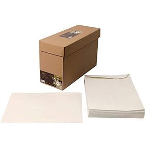 Clairefontaine 68050C – een doos met 250 hoezen Forever van wit kraftpapier, 100% gerecycled, 22,9 x 32,4 cm, 90 g los