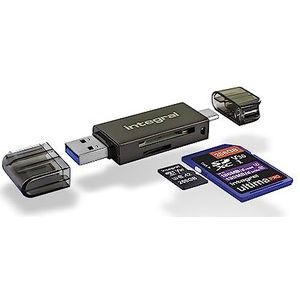 Integral USB 3.0 en USB-C Type-C Micro SD en SD geheugenkaartlezer - tot 180 MB/s lezen en 130 MB/s schrijven, ondersteunt de prestaties van