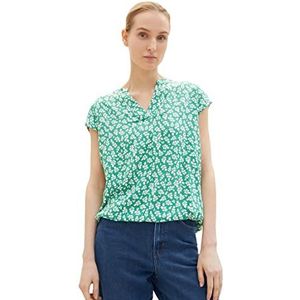 TOM TAILOR Dames 1035245 blouse, 31117 - Groen Bloemen Design