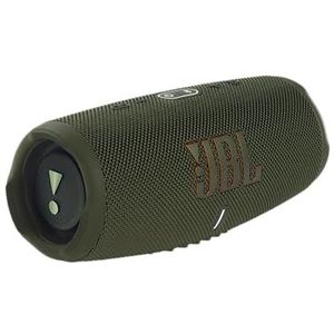 JBL Charge 5 Draagbare Bluetooth-luidspreker met geïntegreerde oplader, sterk geluid en diepe bas, 20 uur speeltijd, waterdicht, stofdicht, groen